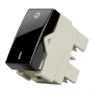Módulo Interruptor Bipolar Simples 25A Preto Ebony – Linha Sleek – MarGirius