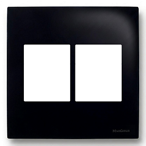 Placa 4x4 3+3 Postos Juntos com Suporte Preto Ebony – Linha Sleek – MarGirius
