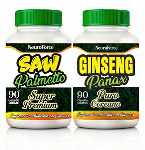 Ginseng Panax + Saw Palmetto Super Premium 90 Cápsulas cada