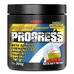 Pré Treino Xtreme Progress 300g - Sabor água de coco com morango