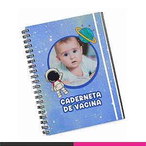 Caderneta de Vacinação Personalizada Astronauta com Foto - Nome - Imagem