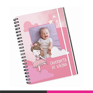 Caderneta de Vacinação Menina Personalizada Bailarina com Foto - Nome - Imagem