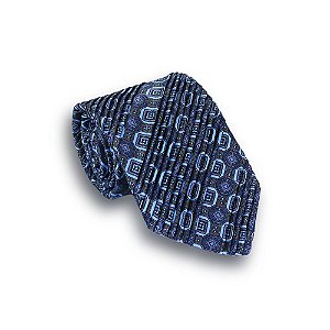 Gravata Drapeada Italiana Azul Vitral - Lusso Sociali