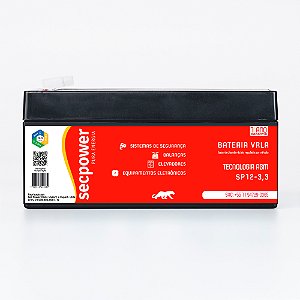BATERIA SELADA 12V 3,3AH SECPOWER - VRLA AGM