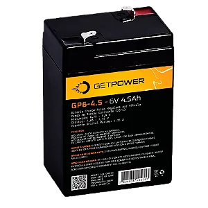 BATERIA SELADA 6V 4,5ah GETPOWER - VRLA AGM
