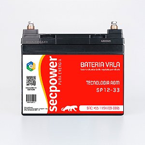 BATERIA SELADA 12V 33AH SECPOWER - VRLA AGM