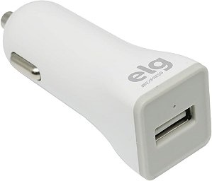 CARREGADOR USB VEICULAR UNIVERSAL - 1 PORTA USB 1A - BRANCO - CC1SE - ELG EXPRESS