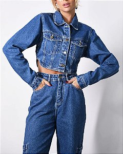 Calça Cargo Jeans Médio