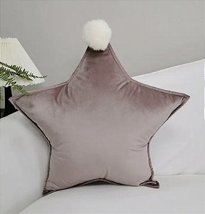 Almofada Decorativa Estrela Pompom Rosê