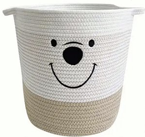 Cesto Urso em Corda de Algodão 32cm