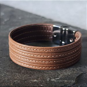 Pulseira Highway Couro Marrom Masculina