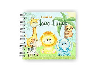 Livro do Bebê Personalizado | Safari Menino Aquarela