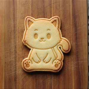 Cortador e Marcador para Biscoito, Pasta Americana, Bolacha, Massa | Gatinho Sentado