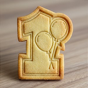 Cortador e Marcador para Biscoito, Pasta Americana, Bolacha, Massa | Número 1 com balões