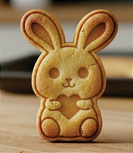 Cortador e Marcador para Biscoitos, Pasta Americana e outros - Páscoa | Coelho com Coração