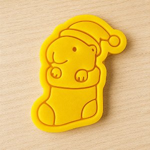 Cortador e Marcador para Biscoito, Pasta Americana, Bolacha, Massa | Natal | Capivara Bota de Natal