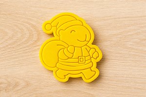 Cortador e Marcador para Biscoito, Pasta Americana, Bolacha, Massa | Natal | Capivara Noel