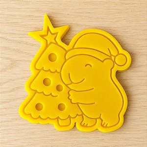 Cortador e Marcador para Biscoito, Pasta Americana, Bolacha, Massa | Natal | Capivara Árvore de Natal