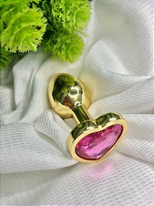 PLUG ANAL CORAÇÃO DOURADO P