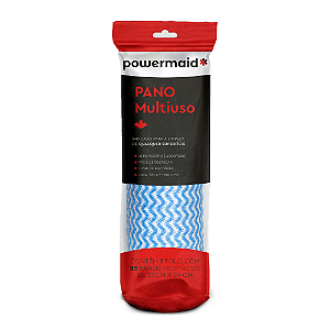 Pano não Tecido Multiuso Rolo 25 pcs Azul - POWERMAID
