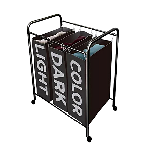 Organizador para Roupas com 3 Cestos Black com Preto - Secalux
