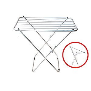 Varal De Chão Aluminio Sem Abas Com Pintura Eletrostática Prata - Bitenfer Varais