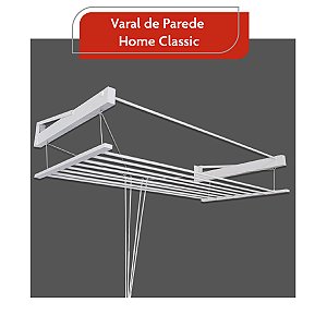 Varal De Parede Sobe E Desce Manual Classico 110 Cm Aluminio - Bitenfer Varais