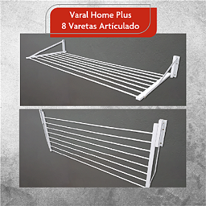 Varal De Parede Retratil Articulado 8 Varetas Aluminio - Home Plus