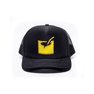Boné Coco Quadrado Aba Curva com Tela - Preto