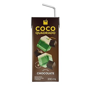 Água de Coco - Coco Quadrado 200ml Sabor Chocolate (Caixa com 27 unidades)