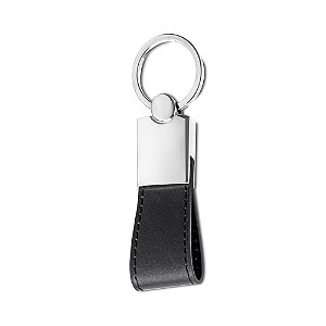 Chaveiro Metal com Couro - Mínimo 50 unidades