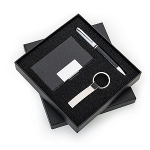 Kit Executivo 3 Peças Caixa Quadrada - Mínimo 30 unidades