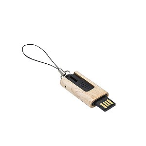 Pen Drive Retrátil Madeira 4GB - Mínimo 30 unidades