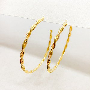 Argola Dourada Trançada