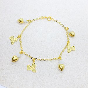 Pulseira Luxo com Corações