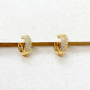 Argolinha Luxo Dourada com Microzircônias