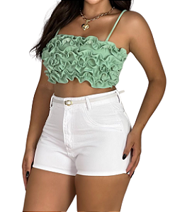 Short Jeans Cintura Alta Tradicional Branco