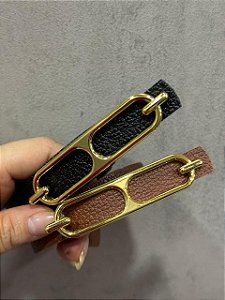 Cinto Duo Elos Com Detalhe Dourado Na Fivela