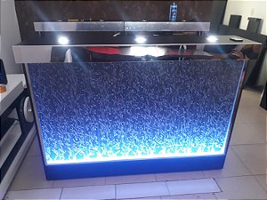 Balcão Bolha Palitado Reto 1,50m com laterias bolha