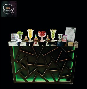 Balcão 1,50M Frente Desenhada Black