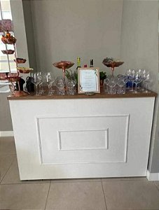 Balcão 1,50M Rústico Frente Branca com Moldura