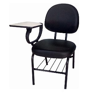 Cadeira Executiva Com Prancheta Escamoteável E Gradil Est Pt Revest Pp Preto