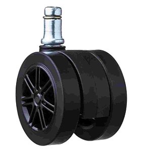 Rodizio 50mm com Capa 38 Nylon Preto - Componente Industrial