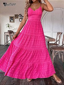Vestido maxi sem mangas feminino, cor sólida, bainha grande, ombro fora, moda f