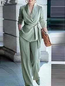 Terno Blazer Combinador Para Mulheres, Fatos De Manga Longa