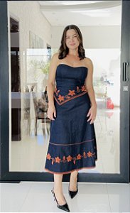 Conjunto - Jeans Bordado.