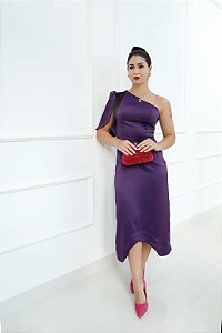 Vestido Roxo Nula Manga