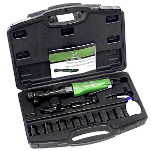 Kit Catraca Pneumática 1/2 Pol. com 12 Peças e Maleta - PNW120208