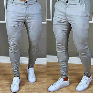 Calça Alfaiataria Cinza Claro Skinny
