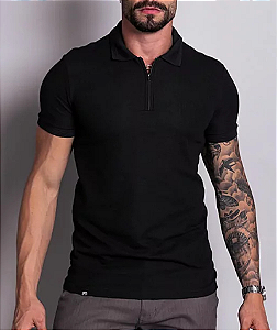Polo Ziper  Preta
